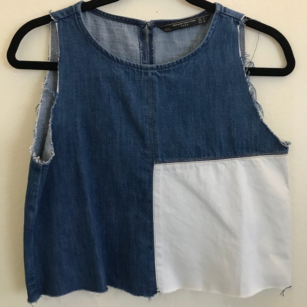 NWT Zara Denim Crop Top